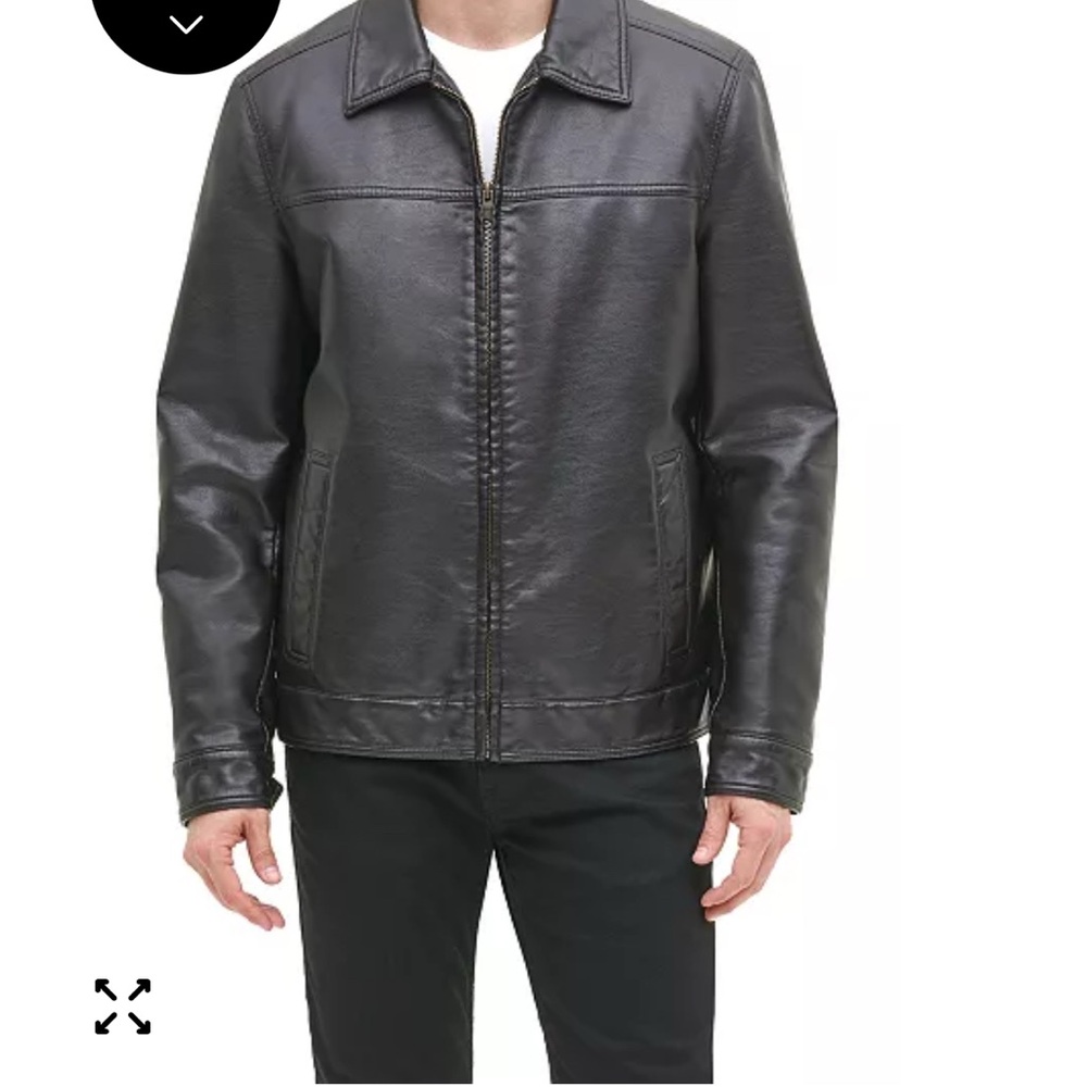 Tommy Hilfiger Dark Brown Faux Leather Jacket